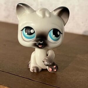 2005 Littlest Pet Shop LPS Magic Motion White Siamese Cat Moving Tongue‎